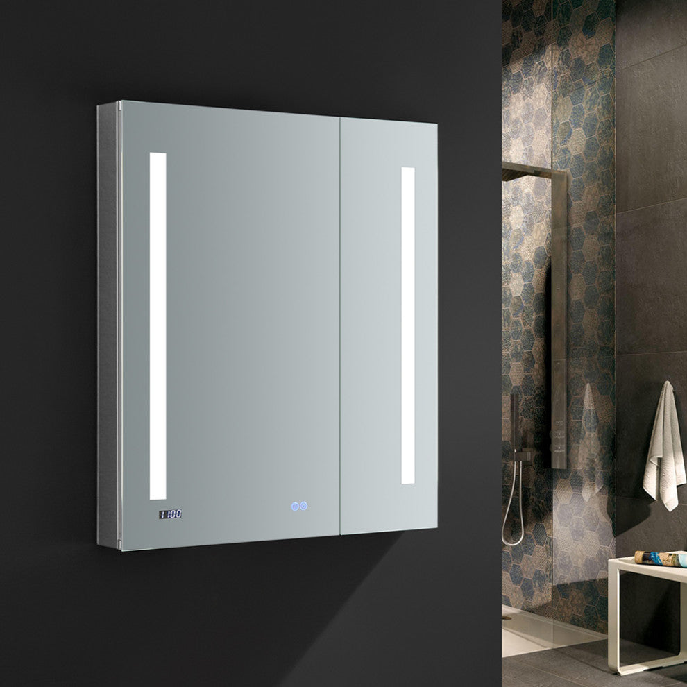 Fresca Tiempo 30" Widex36" Tall Bathroom Medicine Cabinet With LED Lighting