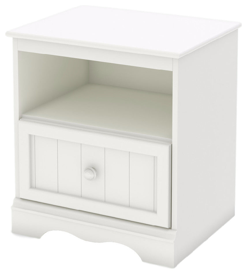 South Shore Savannah 1-Drawer Nightstand, Pure White