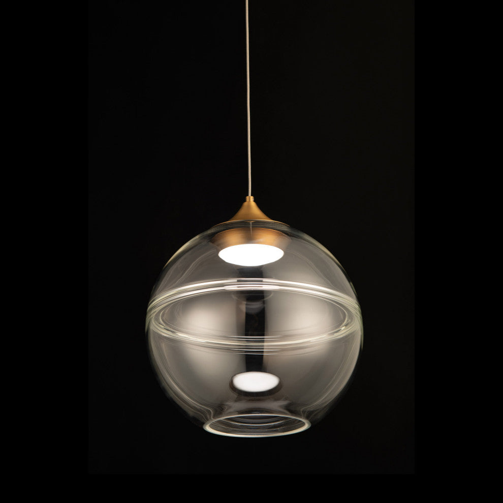 Bistro LED 3000K, Aged Brass, 14" Pendant, 1-Light