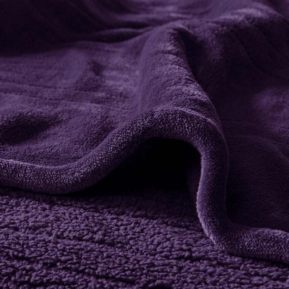 Beautyrest Heated Microlight to Berber Blanket, Purple