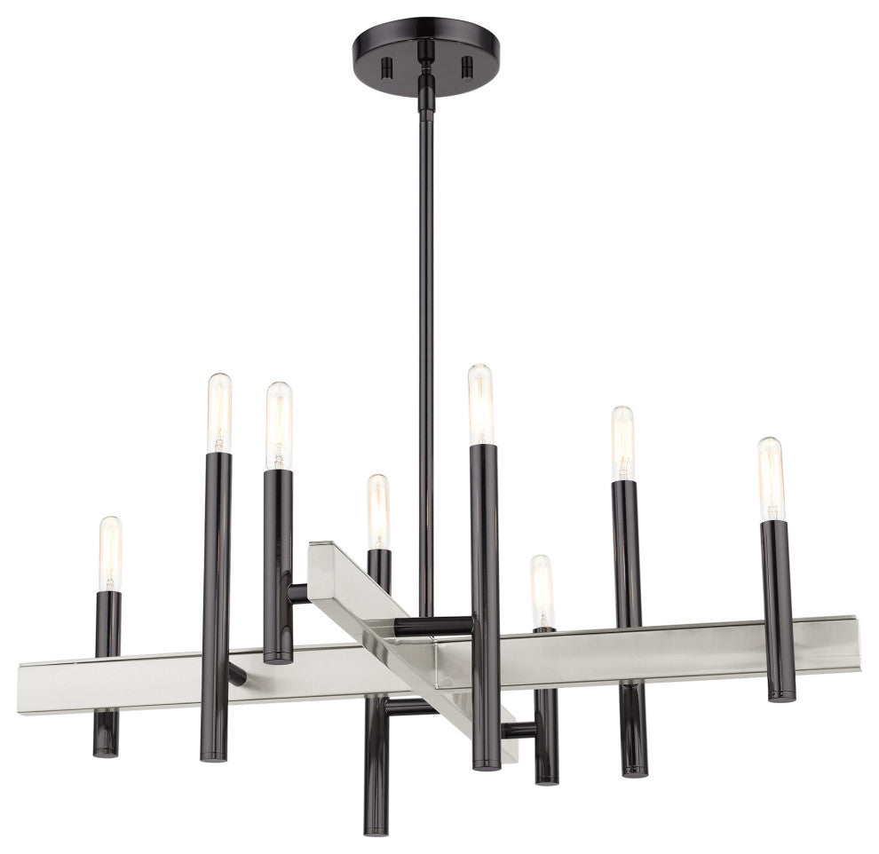 Black Chrome Mid Century Modern, Urban, Scandinavian, Minimal Chandelier