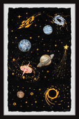 "Dark Outer Space" Framed Painting Print, 20x30