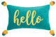 Hello Embroidered Pillow