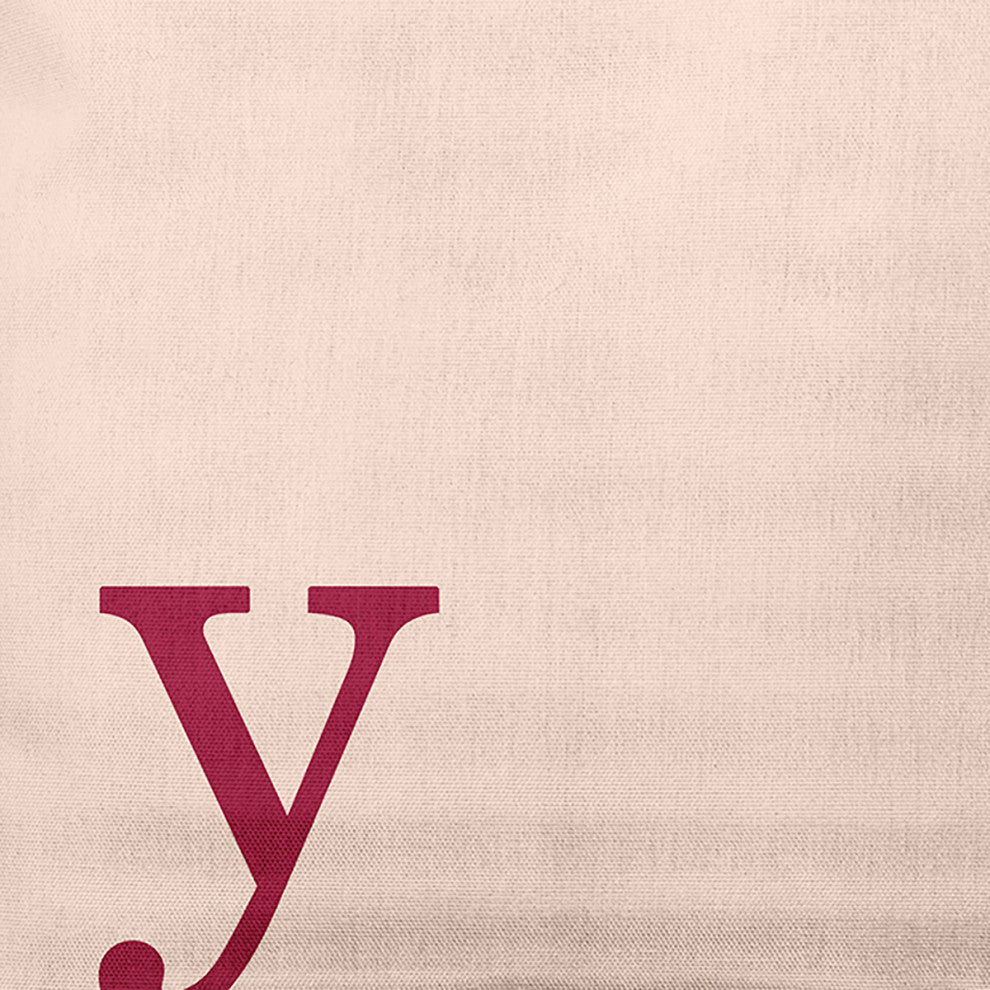 16"x16" Modern Monogram Decorative Throw Pillow, Cranberry