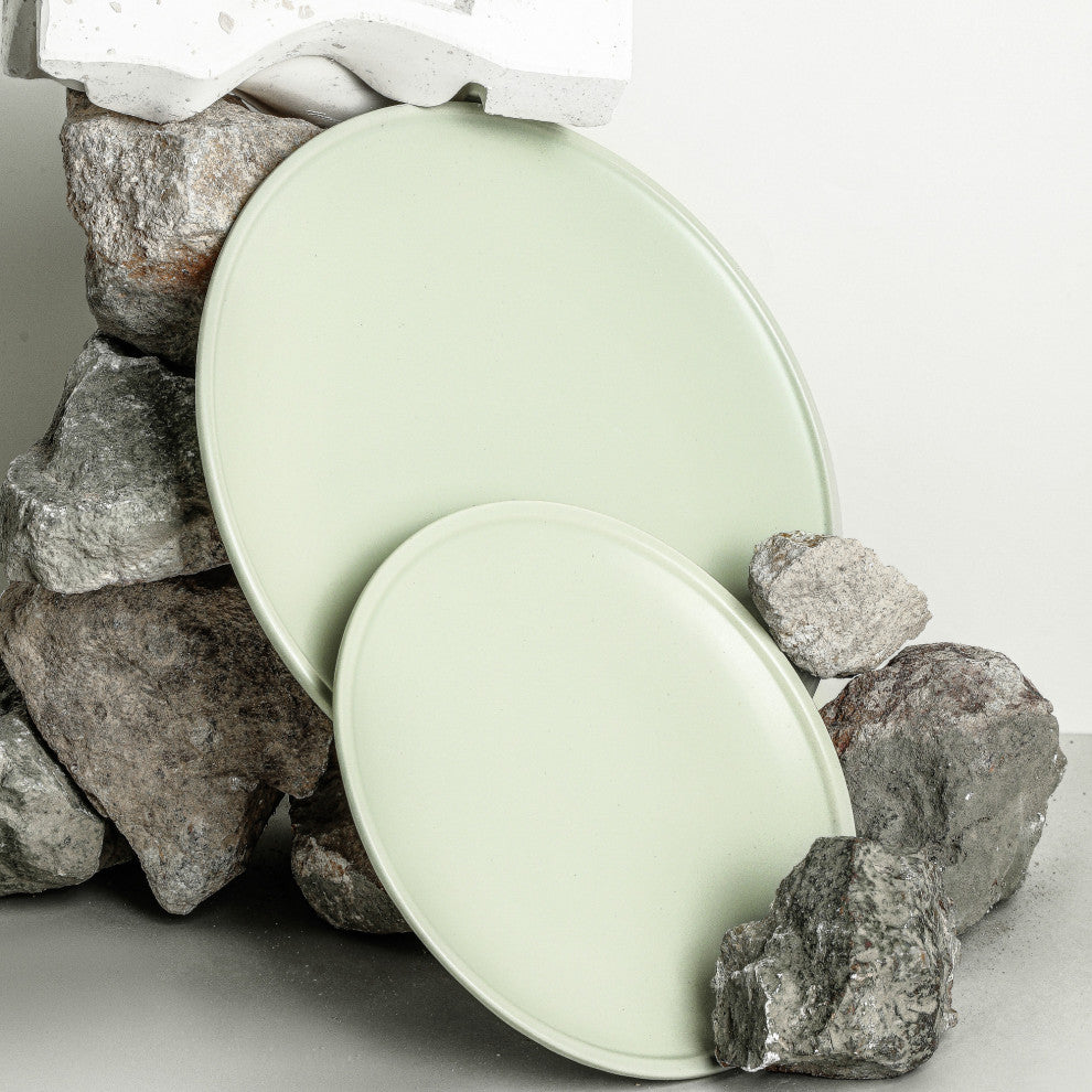 Stone by Mercer Project NENDO Stoneware 32 Piece Dinnerware Set, Sage-Grey
