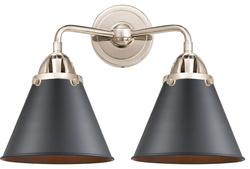 Innovations 288-2W-PN-M13-BK-LED 2 Light Bath Vanity Light, Polished Nickel