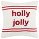Stripe Boucle Holy Jolly Embroidered Pillow