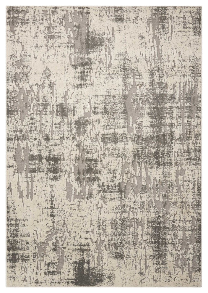 Michael Amini Gleam MA602 Area Rug, Ivory/Grey, 5'3" x 7'3"