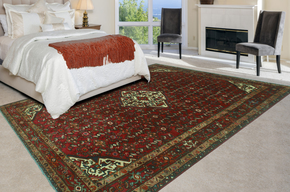 Fine Vintage Distressed Naseema Red/Beige Rug, 6'9x10'6