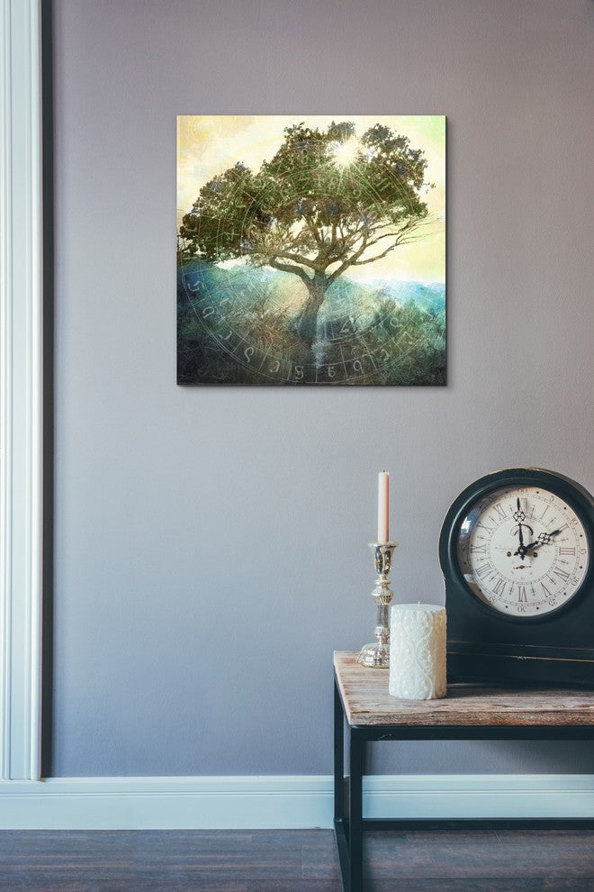 "Tree And Sun" Giclee Canvas Wall Art, 18"x18"