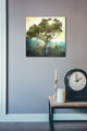 "Tree And Sun" Giclee Canvas Wall Art, 18"x18"