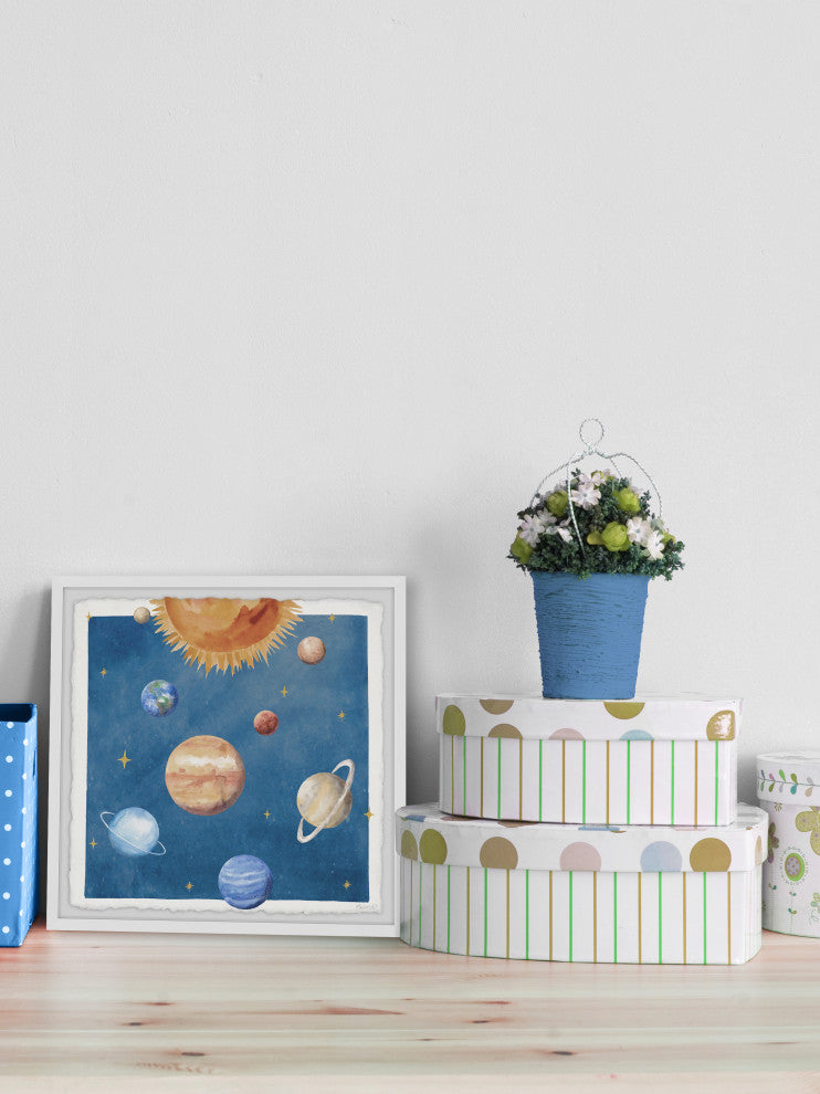 "Our Solar System" Framed Painting Print, 12x12