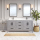 Houston 72" Double Vanity With Power Bar and Drawer Organizer, Oxford Gray