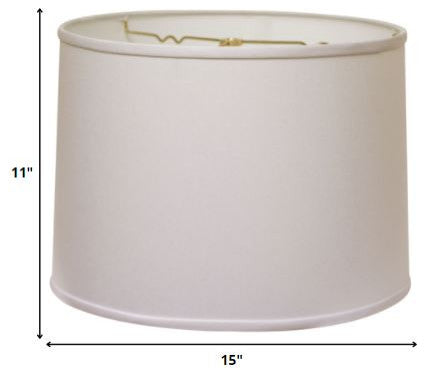 15" White Throwback Drum No Slub Lampshade