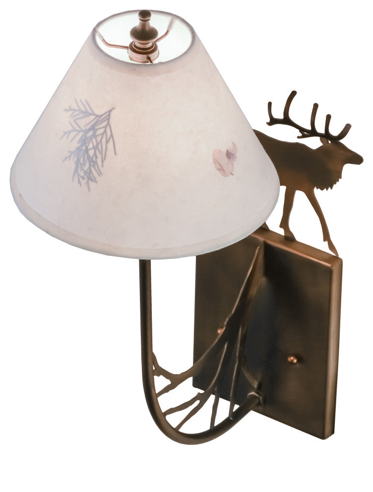 8 Wide Lone Elk Wall Sconce