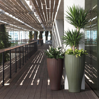 Cup 16" Tall Planter, Slate, 22"