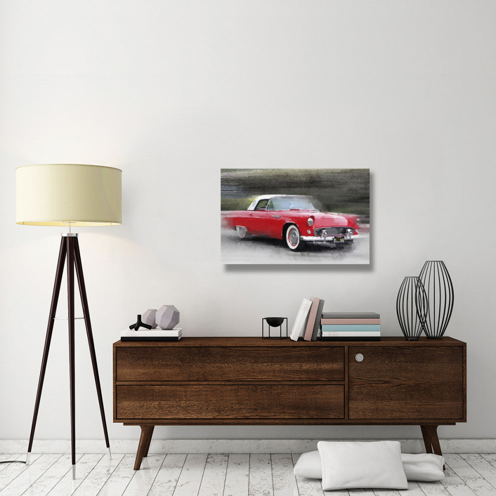"1955 Ford Thunderbird Watercolor" Fine Art Print