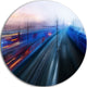 Train Movements At Twilight, Landscape Photo Round Wall Art, 11"