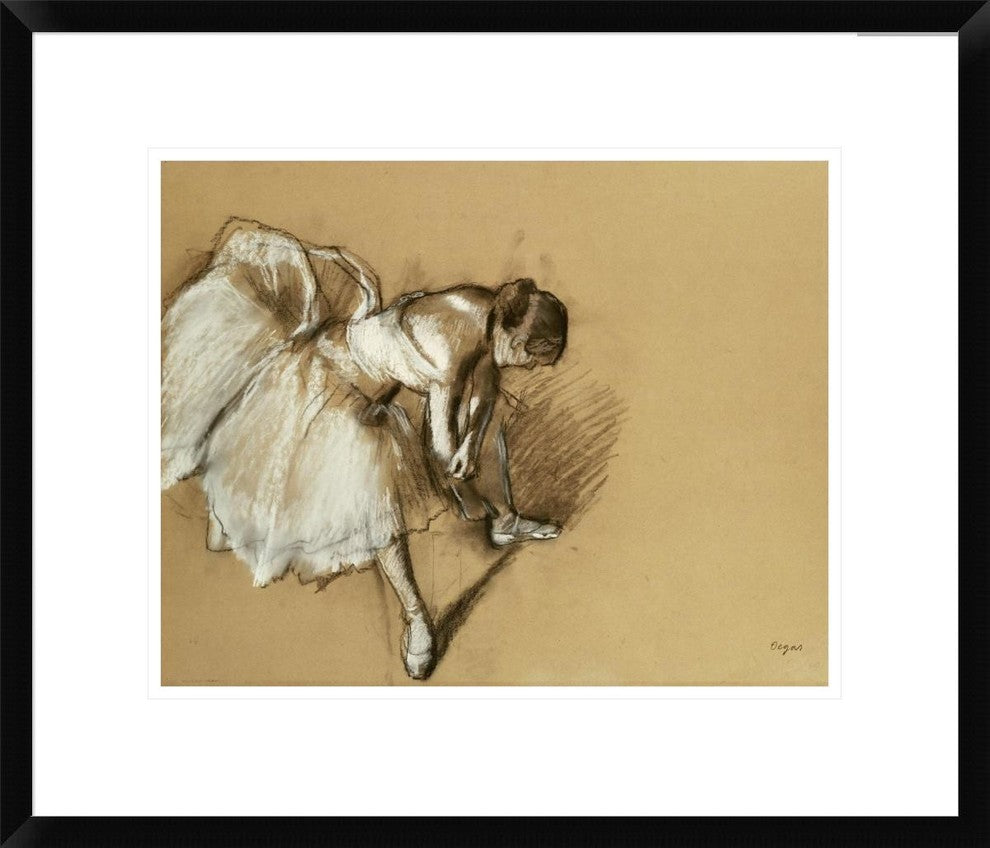 "Dancer Adjusting Her Shoe" Framed Digital Print by Edgar Degas, 24x20"