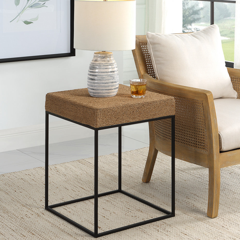Uttermost Laramie Rustic Rope Accent table
