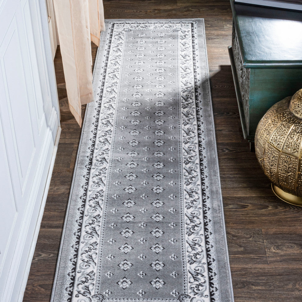 Acanthus French Border, Gray/Cream, 2x10