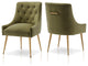SEYNAR Elegant Velvet Dining Chairs Set of 2, Tufted Upholstered Accent Chair, Green