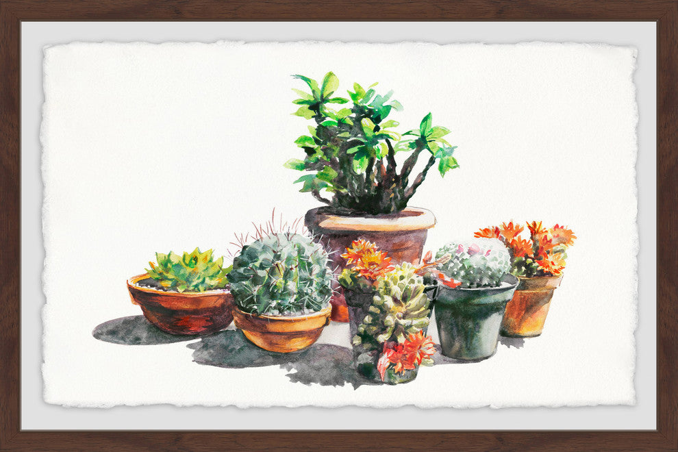 "Potted Plant Arrangement" Framed Painting Print, 36"x24"