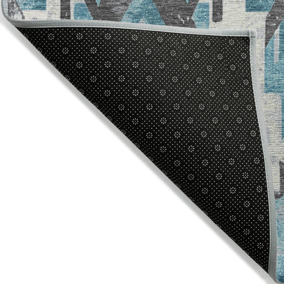 Machine Washable Indoor/Outdoor Chantille ACN1878 Teal 8' x 10' Rug