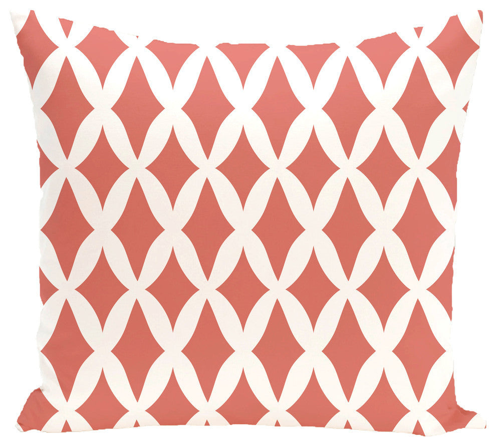 Lattice Kravitz Geometric Print Outdoor Pillow, Seed, 20"x20"