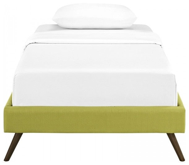 Modway Bedroom Helen Twin Fabric Bed Frame With Round Splayed Legs