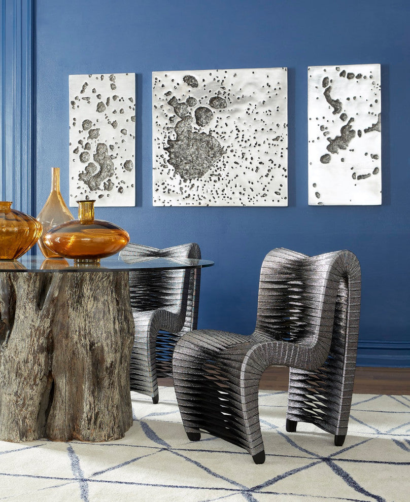 Splotch Wall Art, Silver, Rectangle A