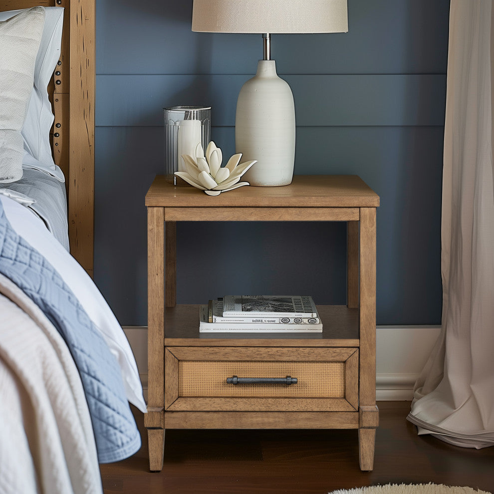 Martha Stewart Salina Accent Cabinet, Bed, Nightstand, Almond, Nightstand