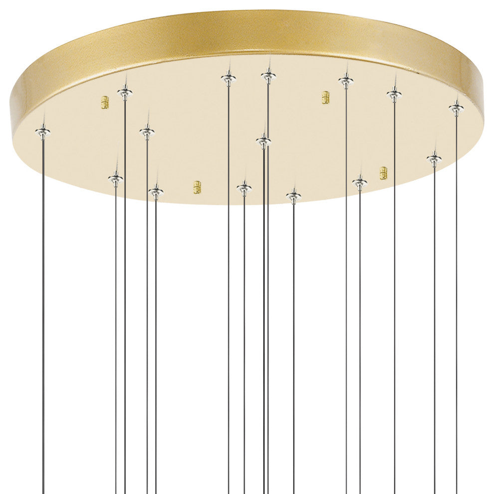 Carolina LED Chandelier With Gold Leaf Finish