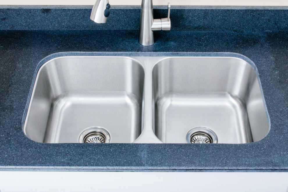 Wells Sinkware Equal Double Bowl Sink, 16 Gauge, Sink Only