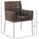 Reeves Upholstered Dining Chair, Brown, Chenille , AC, Brushed Silver, Set of 2