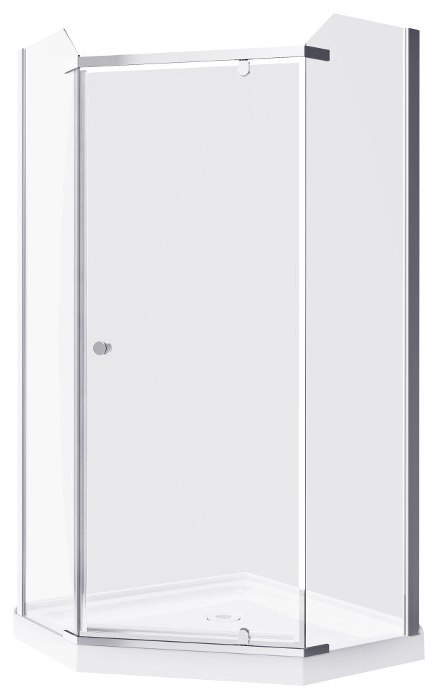 Nevada 40" Neo Angle Shower Enclosure Kit With Acrylic Base Without Walls
