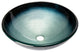 Eden Bath EB_GS73 Silver and Blue Rings Glass Vessel Sink