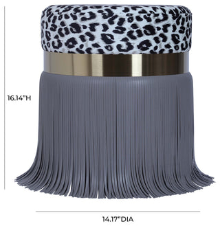 TOV Furniture Ajani Upholstered Ottoman in Grey