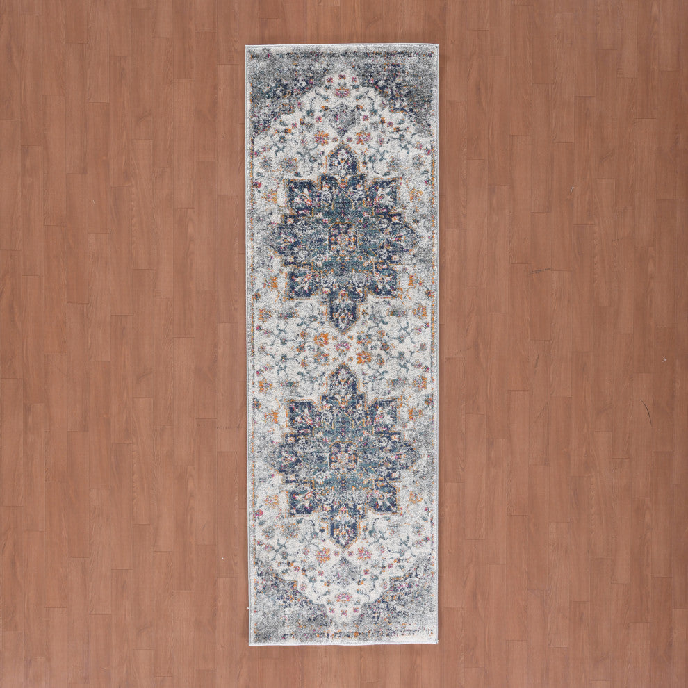 Montana Kriselda Runner, Gray, 2'7" x 8', Medallion