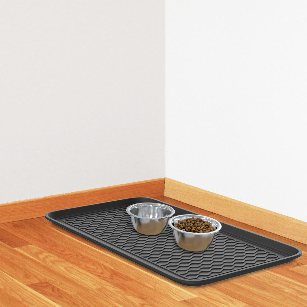 2 Large All-Weather Indoor/Outdoor Boot Tray Weather-Resistant Plastic Shoe Mat
