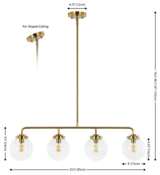 Safavieh Morella 4 Lt 33.5" Pendant