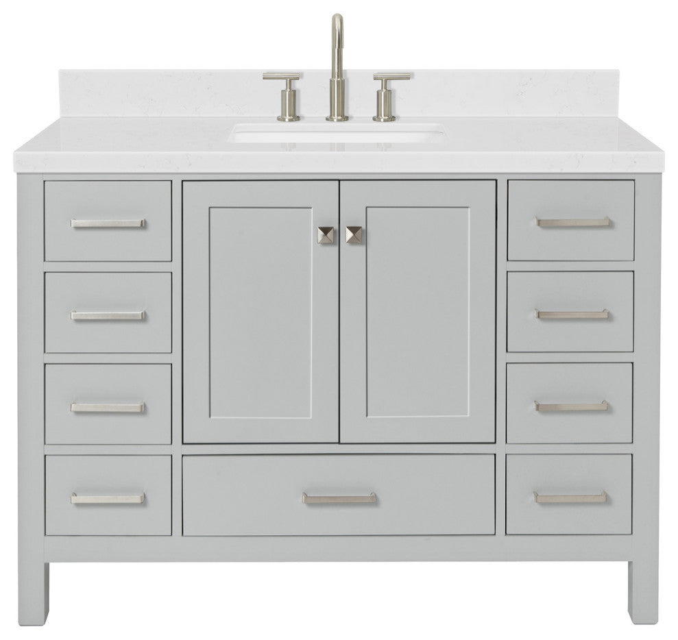 Ariel Cambridge 48" Single Rectangle Sink Vanity, Carrara Quartz
