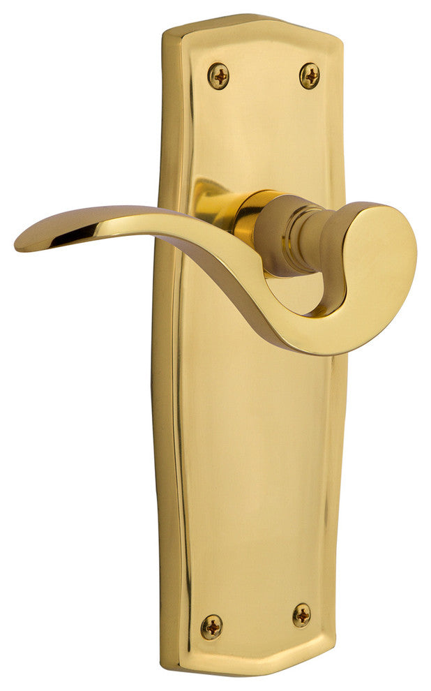 Prairie Plate With Manor Lever, Polished Brass, Passage, Non-Handed
