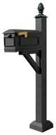 Westhaven System With Lewiston Mailbox, Square Collar, Pineapple Finial, Black