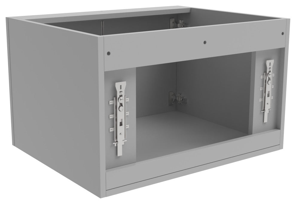 CastelloUSA Alpine 24" Wall Mounted Vanity, Base Only, Gray, Chrome Handles