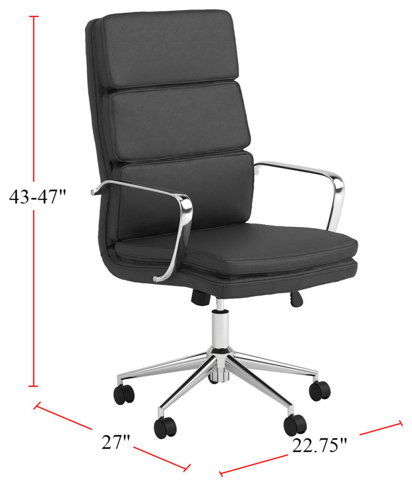 High Back Upholstered Office Chair, Black