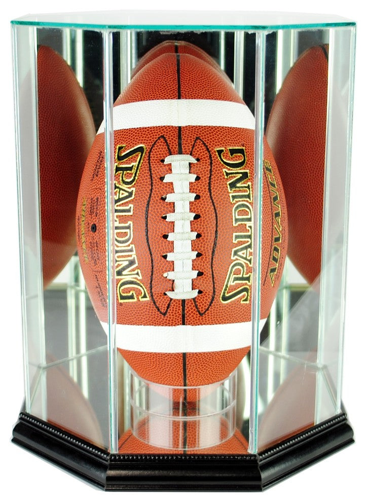 Upright Octagon Football Display Case, Black