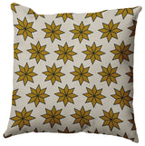 Gold Colored Christmas Stars Christmas Polyester Throw Pillow, 20"x20"