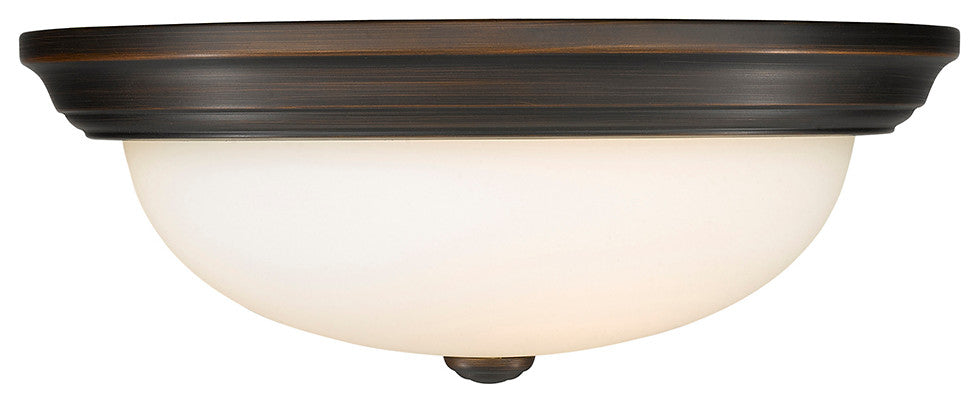 3 Light 15" Rubbed Bronze Flushmount