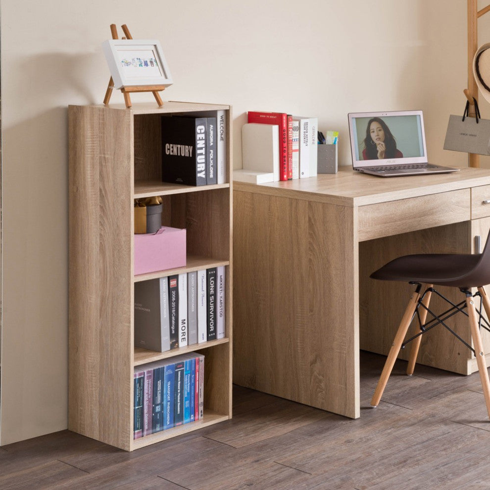 Classic Natural 4 Shelve Storage Bookcase